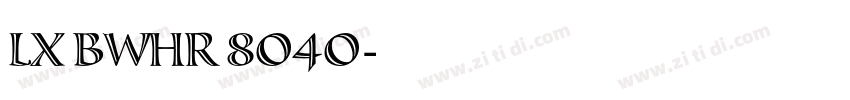 LX BWHR 8O4O字体转换